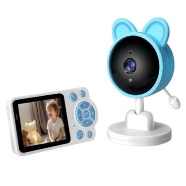 Imagem de Babá Eletrônica Com Monitor Colorido Baby Monitor Segurança Infantil Kids Sem Fio, Câmera e Tela LCD Com Musica de Ninar Control de Temperatura (Azul)