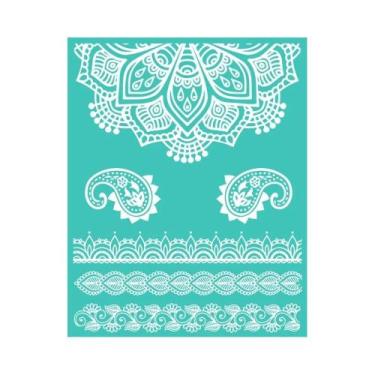 Imagem de Conjunto De Estêncil Para Serigrafia 20x25cm Algas Marinhas Âncora Far