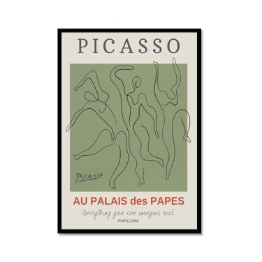 Imagem de Picasso Matisse Flor Bauhaus William Morris Pintura em tela Arte de Parede Galeria Mercado de Flores Cartazes Impressões Modernas para Decoração de Sala de Estar (SKU9,16x60 cm), Moldura de metal