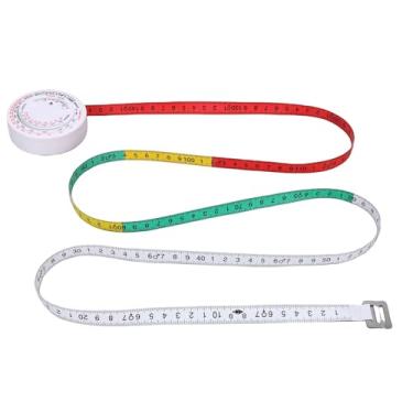 Imagem de Dioche Calculadora de IMC Fita Métrica de Circunferência de Cintura ABS PVC Fibra de Vidro Retrátil Fita Métrica Corporal para Entusiastas de Fitness Ferramenta Colorida de IMC de Roda