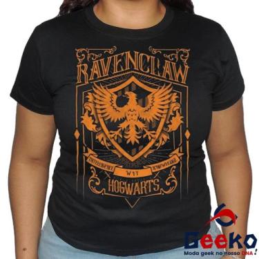 Imagem de Baby Look Corvinal 100% Algodão Harry Potter Blusa Feminina Hogwarts R
