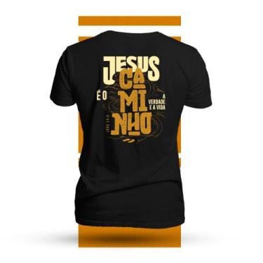 Imagem de Camiseta Masculina Unissex Cristã "Jesus é o Caminho" Moda Evangélica 