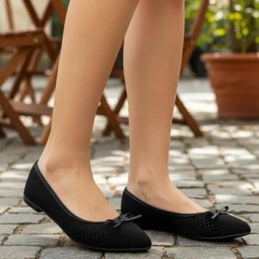 Imagem de Sapatilha Feminina Moleca Original Laço Confortável Cor:PretoTamanho:3