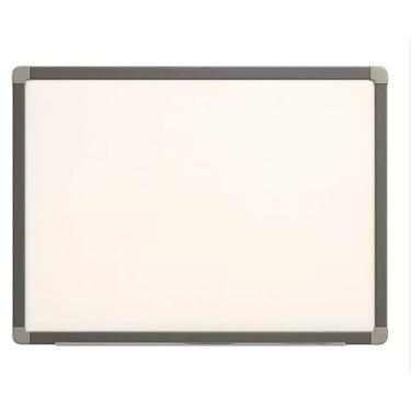 Imagem de Lousa Quadro Escolar Branco + Apagador e 3 Macadores Moldura MDF Aluminizado(70x50 Somente a lousa)