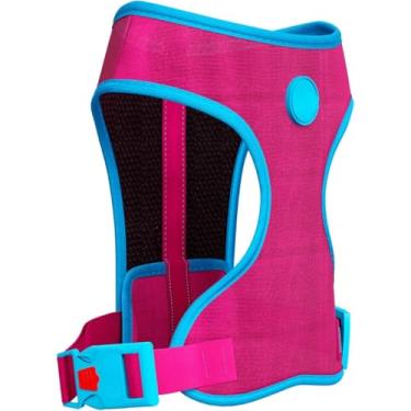 Imagem de Peitoral Mesh Ajustável para Cães com Guia + Coleira + QR Code | Conjunto Respirável e Seguro para Passeio Pet(new pink,P)