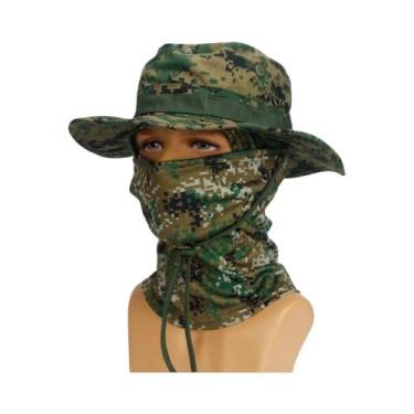 Imagem de Chapéu Boonie Masculino Camuflado Com Aba Larga Dobrável, Protetor Sol