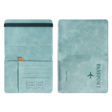 Imagem de 1 peça essencial para viagens! Carteira fina com bloqueio de RFID para passaporte com cartão de embarque/dinheiro/cartão SIM e escudo antidigitalização para voos, Azul-celeste, Não irrita a pele