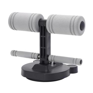 Imagem de KiBcsLic Barra de apoio para abdominais portátil com ventosa forte, dobrável, com suporte para os pés, ideal para exercícios abdominais em casa, Preto