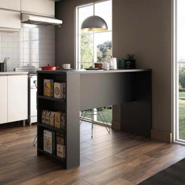 Imagem de Bancada Mesa Gourmet Preto TX 1,50cm x 97cm com 3 Prateleiras Suprema 