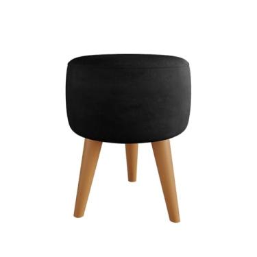 Imagem de Puff Redondo Pé Palito Banqueta(Preto)