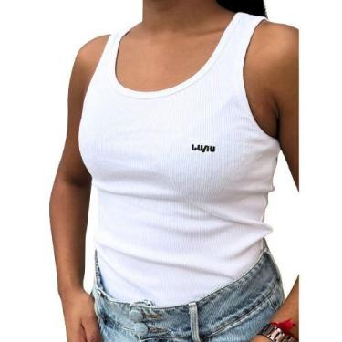Imagem de Regata Canelada Ribana Ajusta Ao Corpo Algodão Moda Basica - Luau, Bra
