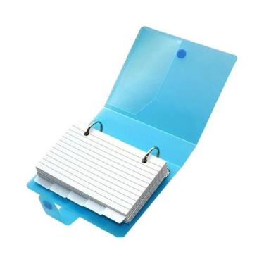 Imagem de Conjunto De 50 Cartões De Índice Pautados Com Fichário E Divisórias Pa