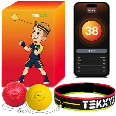 Imagem de (Yellow&Red) - TEKXYZ Boxing Reflex Ball, 2 Difficulty Level Boxing Ball with Headband, Softer Than Tennis Ball, Perfect for Reaction, Agility, Punching Speed, Fight Skill and Hand Eye Coordination Training