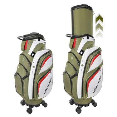 Imagem de Bolsa de viagem para taco de golfe com rodas, carrinho de golfe e bolsa de viagem, bolsa de transporte de golfe para homens e mulheres, vários bolsos de armazenamento, compartimento para sapatos