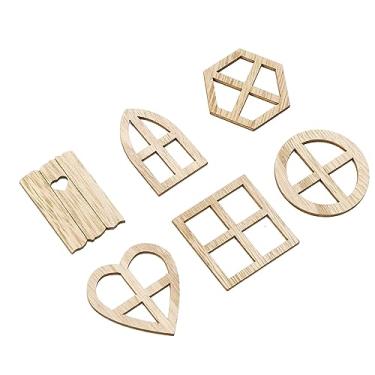 Imagem de Generic Recortes de Janela de Madeira Duráveis, Artesanato Diy, Fatias Inacabadas para Decoração de Casa, Artesanato Infantil, 100 Peças
