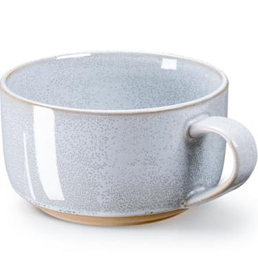 Imagem de NUTRIUPS Canecas de sopa de cerâmica de 850 g com Hanlde, tigelas de sopa de cebola francesa azul de 900 ml, tigelas de sopa grandes para café, cereal, salada, macarrão, chá