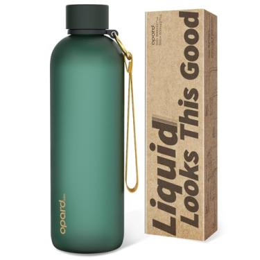 Imagem de Opard Garrafa de água fina de 765 g, lavável na lava-louças, garrafa de água de plástico livre de BPA, tampa de rosca à prova de vazamento, verde floresta, reutilizável para viagens, escola, esportes