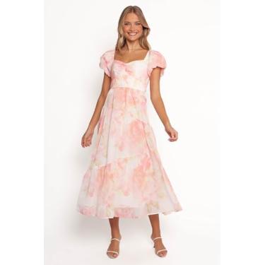 Imagem de Petal & Pup Vestido feminino Lumis Midi floral pêssego, Pêssego floral, 50
