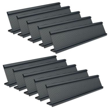 Imagem de Pacote com 10 suportes de placa de nome de mesa de alumínio de 5 x 25 cm, suporte de placa de nome de escritório para mesas, suporte de placa de escritório para conferências de escritório, sala de