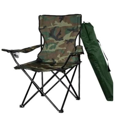 Imagem de Cadeira Dobrável Aço Inox Com Porta Copos Pesca Praia Acampamento Camping Com Bolsa A(Verde(MOV231))