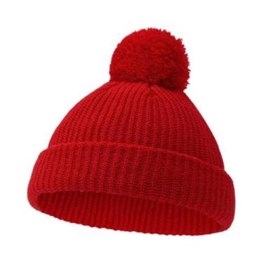 Imagem de Gorro De Tricô Dobrável Para Bebês 0-12M Meninos E Meninas Quente Croc