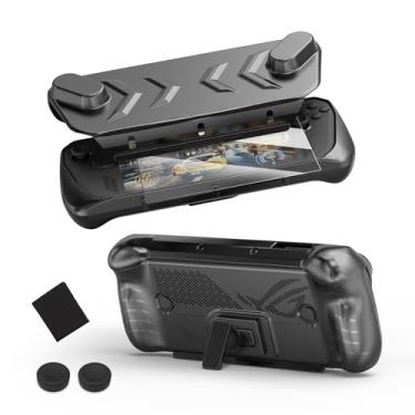 Imagem de Capa protetora completa para ASUS ROG Ally X 2024, capa de TPU Rog Ally com capa frontal destacável e suporte para ROG Ally X Gaming, capa portátil, acessórios, design antiarranhões, preta