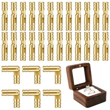 Imagem de Grevosea 30 dobradiças de barril para caixas de madeira, dobradiças invisíveis de latão para caixa de joias mini dobradiças ocultas pequenas dobradiças de barril para caixa de joias porta de armário
