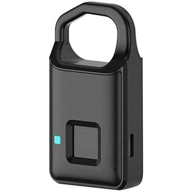Imagem de Feiyx Fechadura de armário com impressão digital, pequena fechadura biométrica sem chave, resistente à água, cadeado de impressão digital recarregável por USB para armário, academia, mala, funcionário