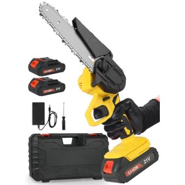 Imagem de Motoserra Eletrica, 21 V, 1300mAh, 350W, 1800 rpm/min, Mini Motosserra, Moto Serra Eletrica, Motoserra Portatil a Bateria, Moto Serra Portátil, Motosserra Elétrica, Distância Máxima de Corte de 16 cm