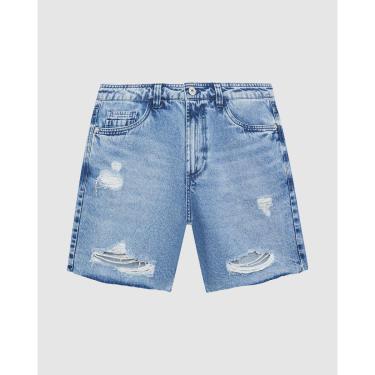 Imagem de Shorts Masculino Com Puídos Em Jeans 100% Algodão-Masculino