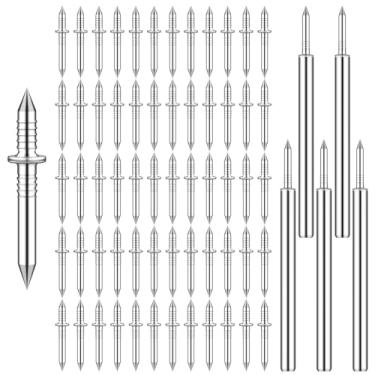 Imagem de Etauwe 500 peças de pregos de rodapé de cabeça dupla - Fixadores invisíveis de rodapé de madeira maciça com ferramenta de manga (acabamento sem costura)