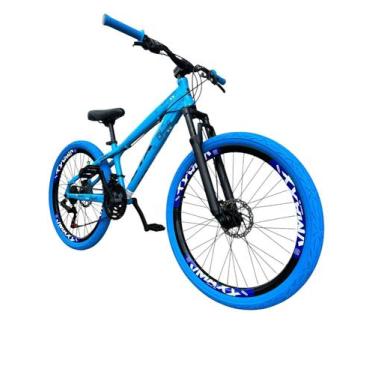 Imagem de Bicicleta 26 Gta Rebel DH Freeride Cor Azul 21v Freio a Disco Rodas Vm