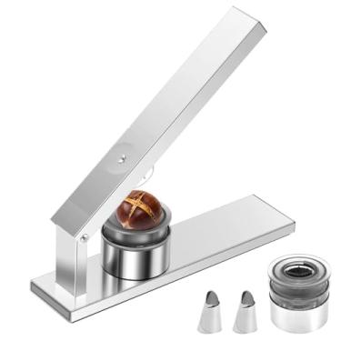 Imagem de Prensa para cortador de castanha, ferramenta descascador de castanhas com protetores de dedo, ferramenta de biscoito de porca de aço inoxidável 304 para descascar lâmina de precisão embutida para