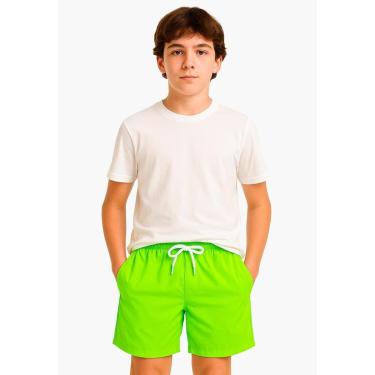 Imagem de Short Infantil Praia Tactel Verde Bermuda a para Piscina e Verão-Masculino