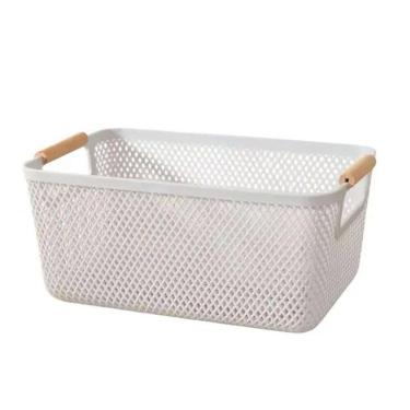 Imagem de Cesto De Armazenamento Decoração Multiuso 32X20Cm Branco