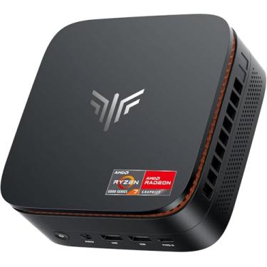 Imagem de KAMRUI H1 Mini Gaming pc ryzen, AMD Ryzen 7 6800H Mini Computadores (8C/16T, até 4,7GHz), 32GB DDR 1TB SSD Mini PC Ryzen, Dual LAN Suporte 4K Triple Display WiFi6/BT5.2/DP2.0/USB3.2