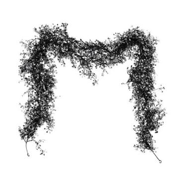 Imagem de Guirlanda De Halloween Com Ramos De Salgueiro Preto E Dourado, Decoraç