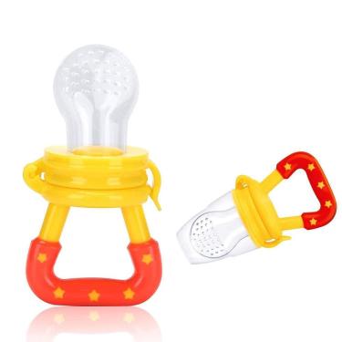 Imagem de Chupeta Alimentadora Amarelo Mordedor De Frutas E Papinha