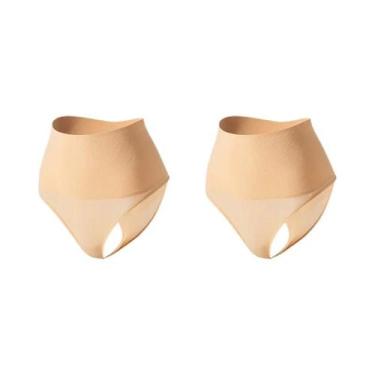 Imagem de Calcinha Feminina Sem Costura De Cintura Alta Com Controle De Barriga 