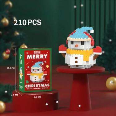 Imagem de Conjunto De Blocos De Construção Micro Mini, Quebra-Cabeça De Natal Pa