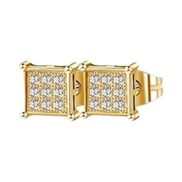 Imagem de Brincos Masculinos De Aço Inoxidável Com Zircônia Cúbica, 1-5 Pares, J