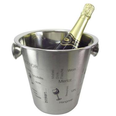 Imagem de Balde de gelo estampado para vinho de inox 4 litros 21cm - QUERO PRESE