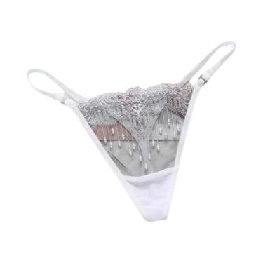 Imagem de Tanga Floral De Renda Para Mulheres, Lingerie Sexy Em Malha Transparen