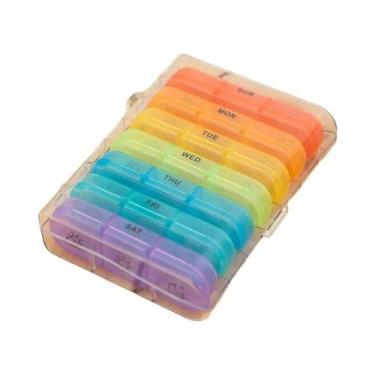 Imagem de Organizador De Pílulas Semanal De Plástico Preto Com 21 Compartimentos