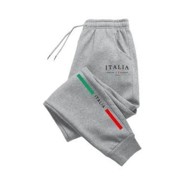 Imagem de Calças Jogger Casuais Masculinas De Alta Qualidade Com Estampa Italian