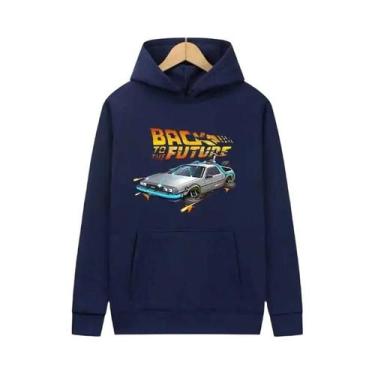 Imagem de Hoodie Retro Com Estampa De Carro DeLorean Para Homens, Manga Longa, C