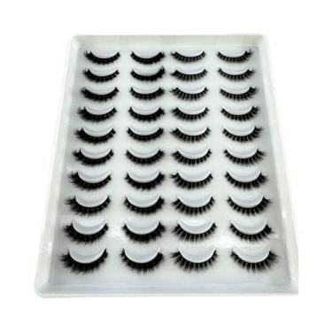 Imagem de Cílios Postiços De Visom Sintético Macios, 20 Pares, Naturais, Longos,