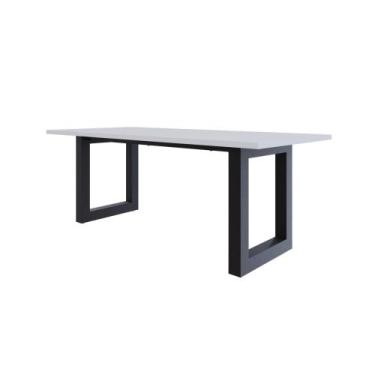 Imagem de Mesa de Jantar Bronx R 200x90x77cm - Compace, Branco TX/Est.Preta