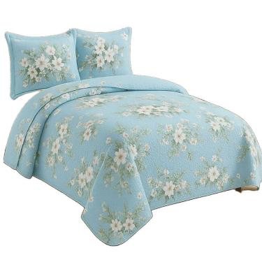 Imagem de Kit Cobre Leito Colcha Queen Boutik Dupla Face - Estampa 25 - 100% Poliéster