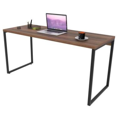 Imagem de Mesa de Escritório Office 150cm Estilo Industrial Prisma Nogal - Mpoze